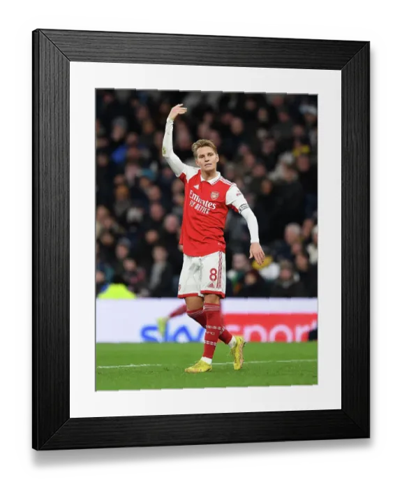 Framed Print : Martin Odegaard's Intense Battle: Arsenal vs. Tottenham, Premier League 2022-23