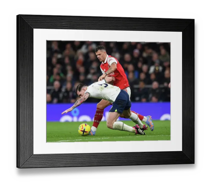 Framed Print : Xhaka vs. Hojbjerg: Intense Rivalry in the Premier League Clash between Tottenham and Arsenal Framed Print : Xhaka vs. Hojbjerg: Intense Rivalry in the Premier League Clash between Tottenham and Arsenal