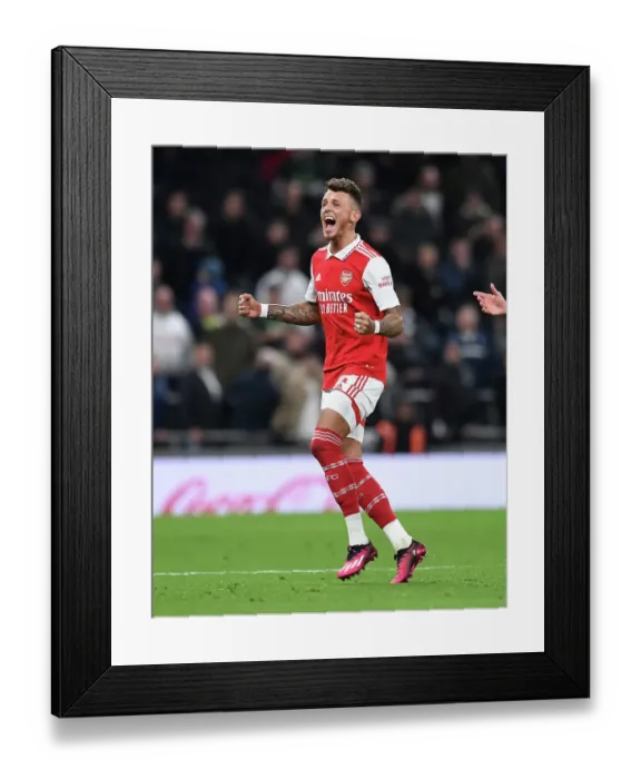 Framed Print : Arsenal's Ben White Faces Off Against Tottenham Hotspur in Premier League Clash (2022-23)