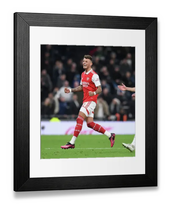 Framed Print : Arsenal's Ben White Faces Off Against Tottenham Hotspur in Intense 2023 Premier League Rivalry