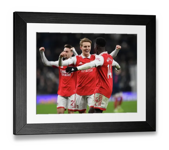Framed Print : Martin Odegaard's Goal: Arsenal's Triumph over Tottenham Hotspur in the Premier League (2022-23)