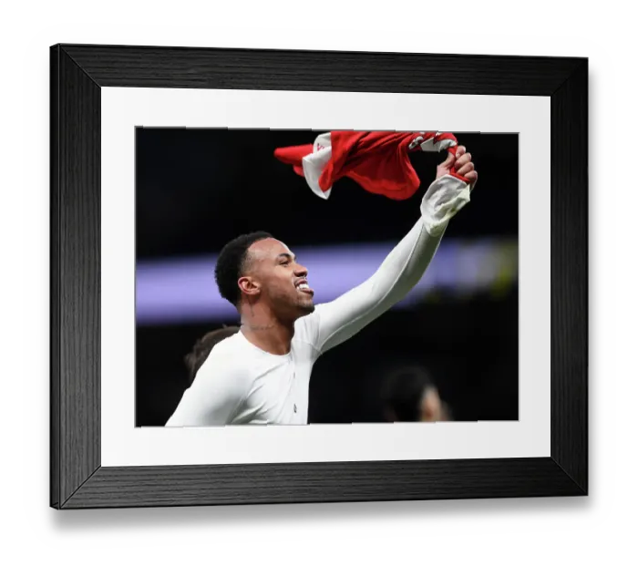 Framed Print : Magalhaes Euphoria: Arsenal's Thrilling Victory over Tottenham in the 2022-23 Premier League