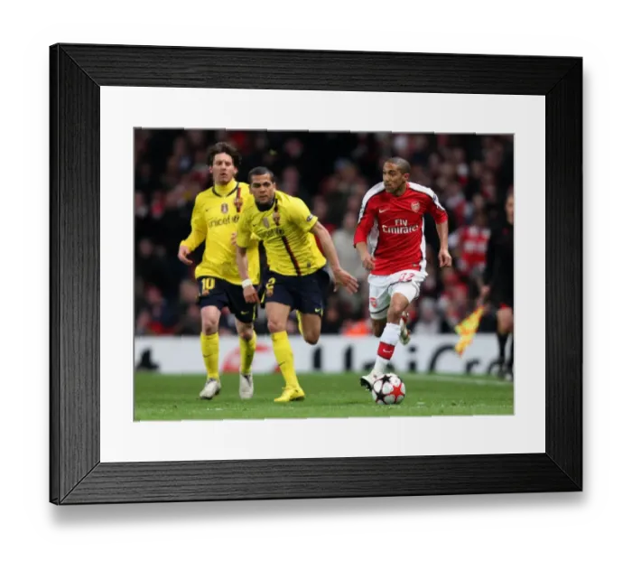 Framed Print : Gael Clichy (Arsenal) Daniel Alves (Barcelona). Arsenal 2: 2 Barcelona. UEFA Champions League Framed Print : Gael Clichy (Arsenal) Daniel Alves (Barcelona). Arsenal 2: 2 Barcelona. UEFA Champions League