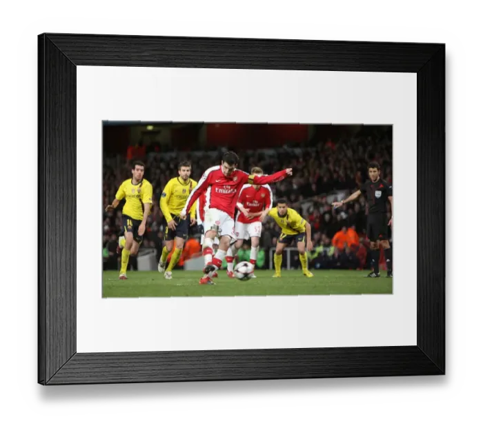 Framed Print : Cesc Fabregas Scores Penalty: Arsenal 2-2 Barcelona, Champions League Quarterfinal Framed Print : Cesc Fabregas Scores Penalty: Arsenal 2-2 Barcelona, Champions League Quarterfinal