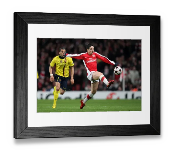Framed Print : Samir Nasri (Arsenal). Arsenal 2: 2 Barcelona. UEFA Champions League. Quarter Final Framed Print : Samir Nasri (Arsenal). Arsenal 2: 2 Barcelona. UEFA Champions League. Quarter Final