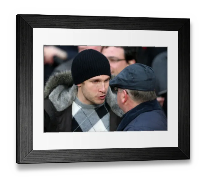 Framed Print : Moritz Volz (Ex Arsenal) at the match. Arsenal 2: 2 Barcelona. UEFA Champions League