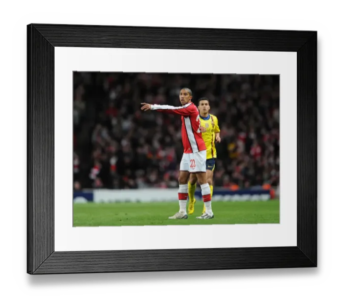 Framed Print : Gael Clichy (Arsenal). Arsenal 2: 2 Barcelona, UEFA Champions League, Quarter Final 1st Leg
