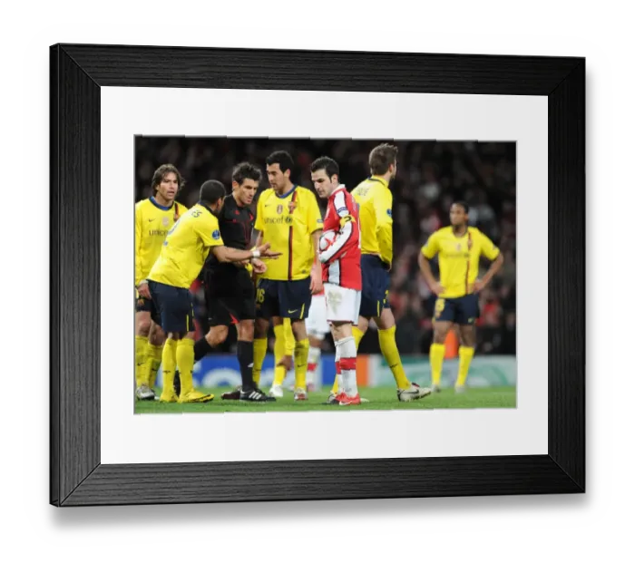 Framed Print : Cesc Fabregas Epic Showdown: Arsenal vs Barcelona in the 2010 UEFA Champions League Quarterfinals at Emirates Stadium Framed Print : Cesc Fabregas Epic Showdown: Arsenal vs Barcelona in the 2010 UEFA Champions League Quarterfinals at Emirates Stadium
