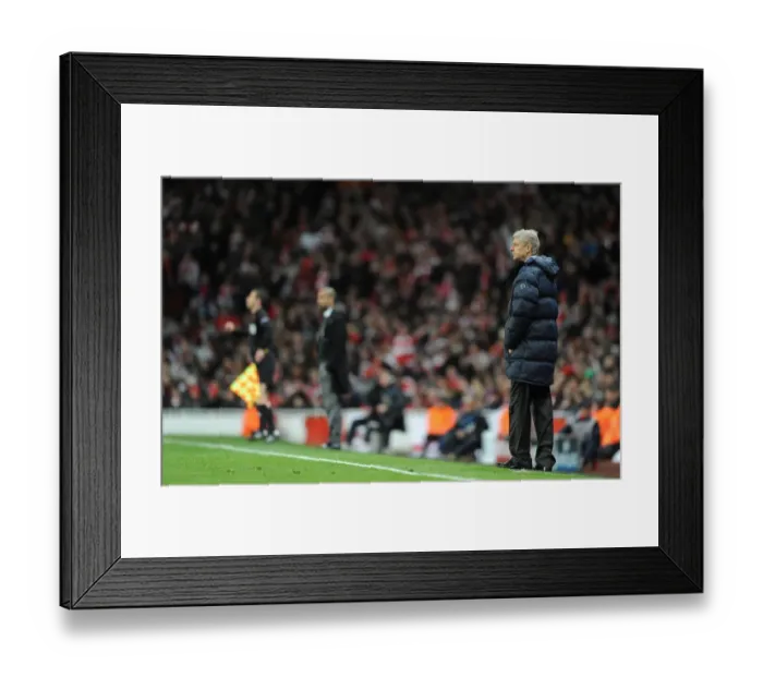 Framed Print : Arsenal manager Arsene Wenger. Arsenal 2: 2 Barcelona, UEFA Champions League Framed Print : Arsenal manager Arsene Wenger. Arsenal 2: 2 Barcelona, UEFA Champions League