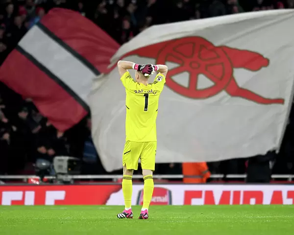 Arsenal's Aaron Ramsdale Reacts After Arsenal FC vs Manchester United, Premier League 2022-23