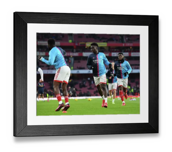 Framed Print : Arsenal's Bukayo Saka Gears Up: Arsenal FC vs Manchester United, Premier League 2022-23