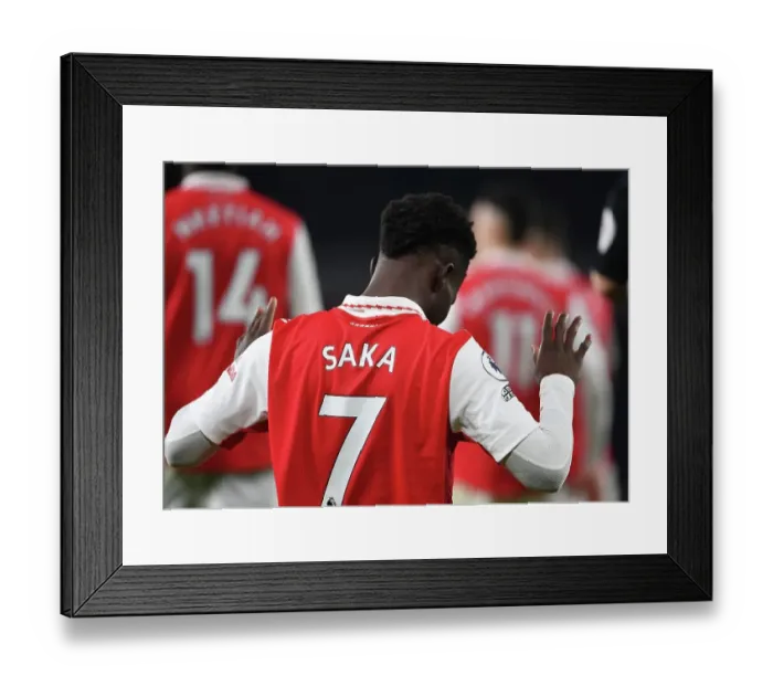Framed Print : Bukayo Saka Scores His Second Goal: Arsenal's Triumph Over Manchester United (Premier League 2022-23) Framed Print : Bukayo Saka Scores His Second Goal: Arsenal's Triumph Over Manchester United (Premier League 2022-23)