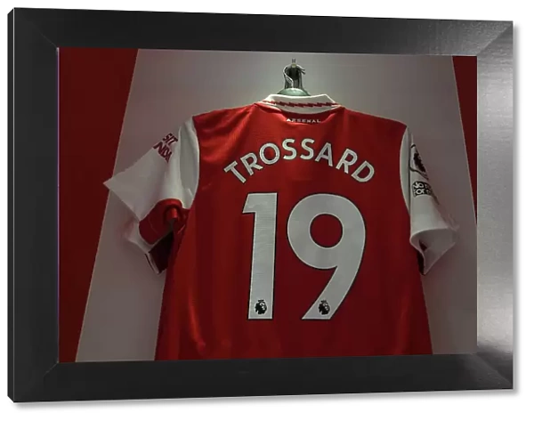 Arsenal FC: Pre-Match Room - Leandro Trossard's Shirt before Arsenal vs Manchester United (2022-23)