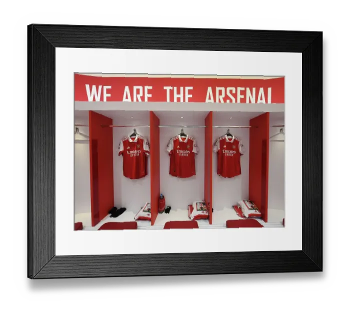 Framed Print : Arsenal FC: The Unseen Moment in the Changing Room Before the Arsenal v Manchester United Premier League Clash (2022-23)