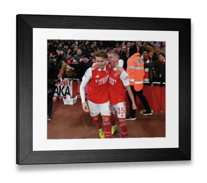 Framed Print : Arsenal Celebrate Second Goal Against Manchester United in 2022-23 Premier League Clash Framed Print : Arsenal Celebrate Second Goal Against Manchester United in 2022-23 Premier League Clash