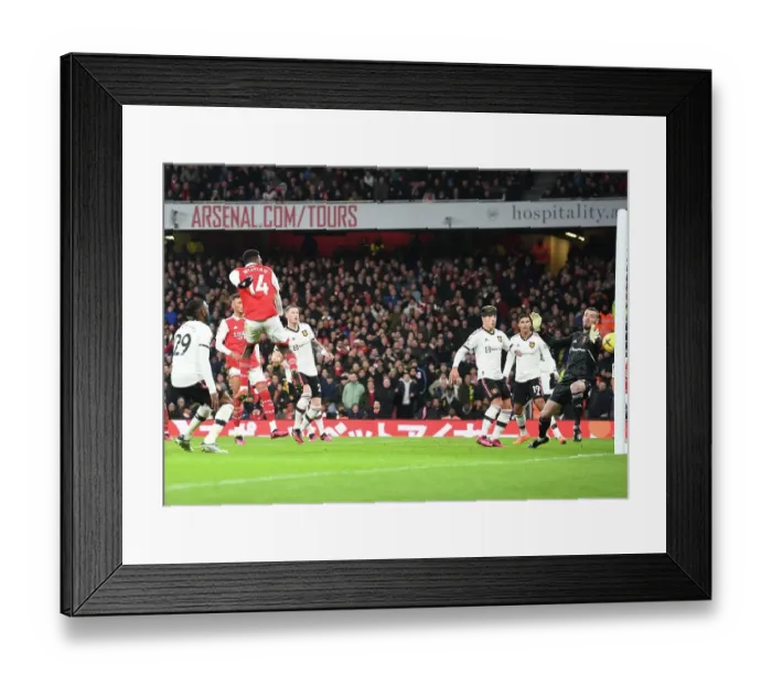 Framed Print : Arsenal's Eddie Nketiah Scores First Goal in Arsenal v Manchester United Clash (2022-23)