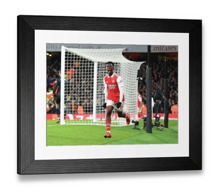 Framed Print : Eddie Nketiah Scores First Arsenal Goal Against Manchester United in Premier League 2022-23 Framed Print : Eddie Nketiah Scores First Arsenal Goal Against Manchester United in Premier League 2022-23