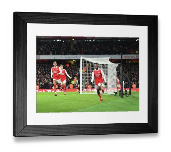 Framed Print : Eddie Nketiah Scores His First Arsenal Goal: Arsenal FC 1-1 Manchester United (2022-23)