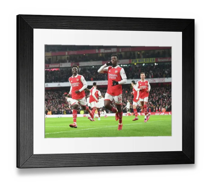 Framed Print : Arsenal's Eddie Nketiah Scores First Goal: Arsenal FC vs Manchester United, Premier League 2022-23