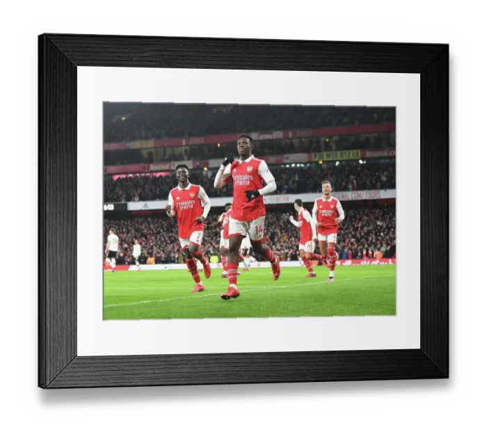 Framed Print : Eddie Nketiah Scores the Opener: Arsenal's Triumph Over Manchester United in the 2022-23 Premier League Framed Print : Eddie Nketiah Scores the Opener: Arsenal's Triumph Over Manchester United in the 2022-23 Premier League