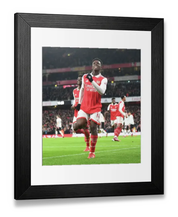 Framed Print : Nketiah Scores the Thriller: Arsenal's Victory Over Manchester United in the Premier League 2022-23