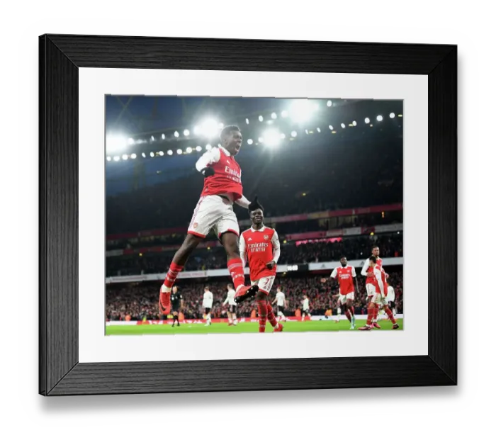 Framed Print : Arsenal's Eddie Nketiah Scores Thriller as Gunners Edge Manchester United in Premier League Showdown (2022-23)