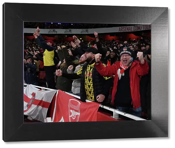 Arsenal Fans Celebrate Third Goal Against Manchester United in Premier League Match, Emirates Stadium, London, 2023