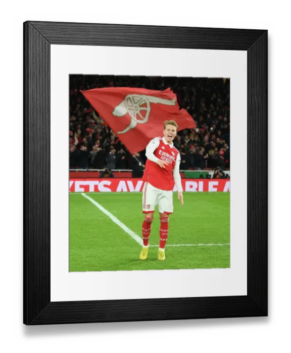 Framed Print : Martin Odegaard's Leadership: Arsenal's Triumph Over Manchester United