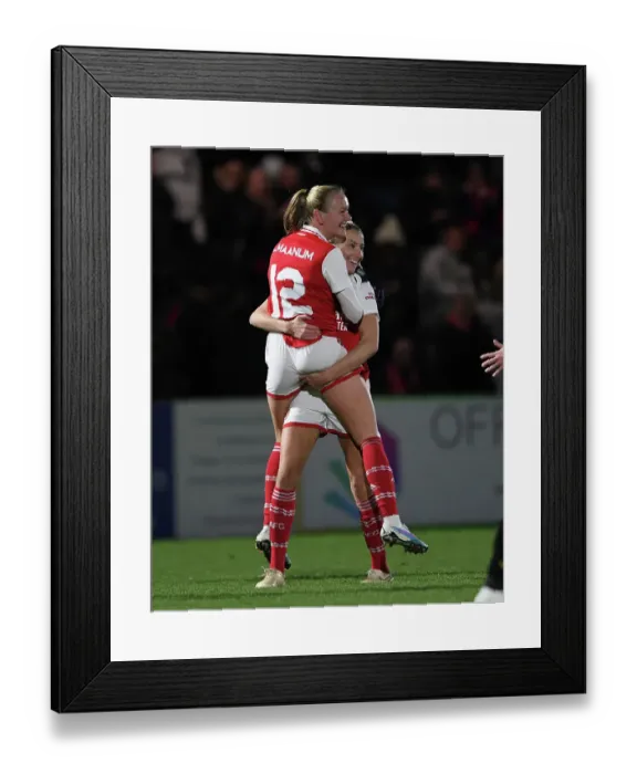 Framed Print : Arsenal Women's Frida Maanum Scores First Goal Against Aston Villa in FA WSL Cup Match