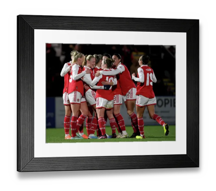 Framed Print : Arsenal Women's Team Celebrates Frida Maanum's Goal Against Aston Villa in FA WSL Cup Match Framed Print : Arsenal Women's Team Celebrates Frida Maanum's Goal Against Aston Villa in FA WSL Cup Match