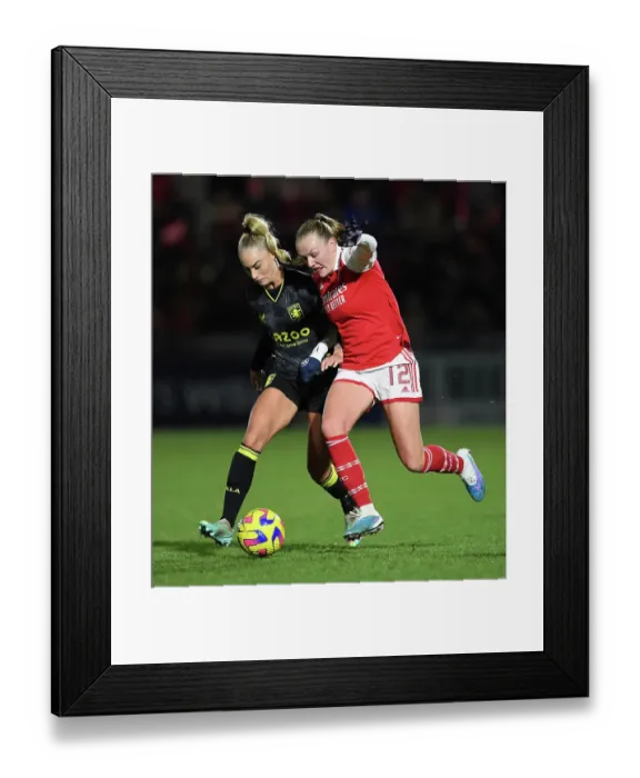 Framed Print : Arsenal vs. Aston Villa: Frida Maanum and Alisha Lehmann Face Off in FA Women's Continental Tyres League Cup Clash Framed Print : Arsenal vs. Aston Villa: Frida Maanum and Alisha Lehmann Face Off in FA Women's Continental Tyres League Cup Clash