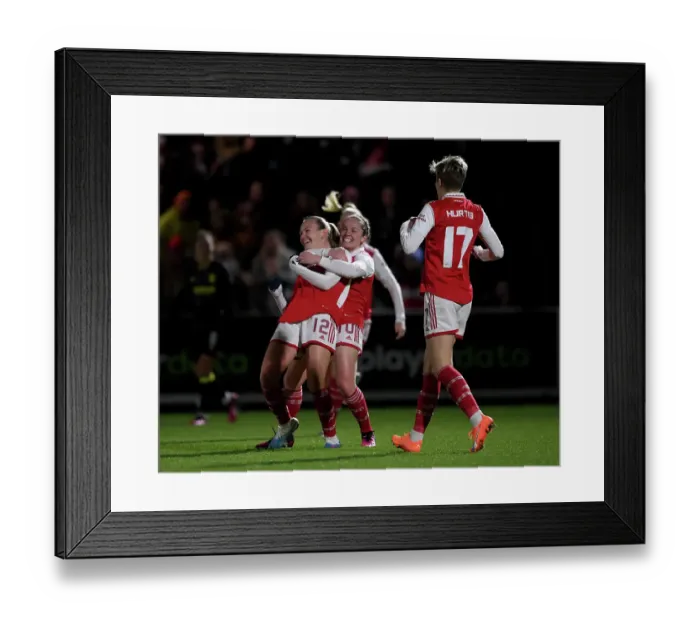 Framed Print : Frida Maanum Scores Second Goal: Arsenal Women's FA WSL Cup Victory over Aston Villa