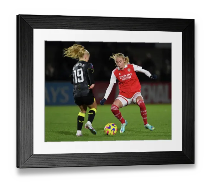 Framed Print : Arsenal vs Aston Villa: A Star-Studded Showdown - Kuhl vs Blindkilde Brown in FA Women's League Cup Clash