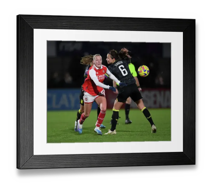 Framed Print : Arsenal vs. Aston Villa: Frida Maanum and Rachel Corsie Battle in FA Women's Continental Tyres League Cup