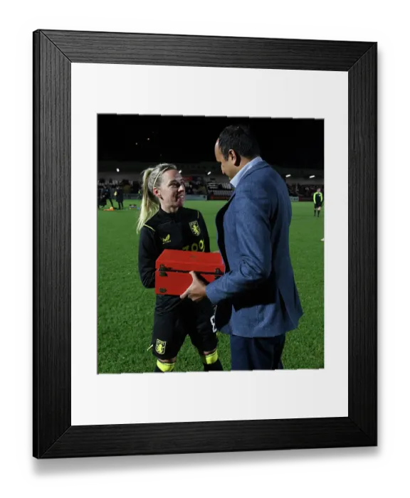 Framed Print : Arsenal Honors Jordan Nobbs with Silver Canon at Arsenal Women vs. Aston Villa (Conti Cup 2023)