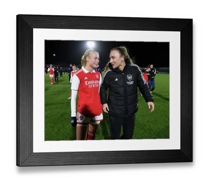 Framed Print : Arsenal Women Celebrate Victory Over Aston Villa in Conti Cup Match