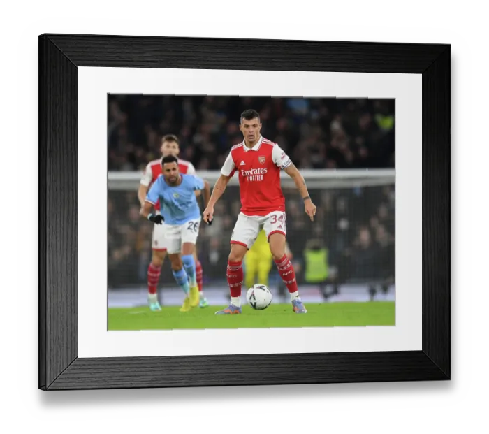 Framed Print : Xhaka in Action: Manchester City vs. Arsenal - Emirates FA Cup Fourth Round Framed Print : Xhaka in Action: Manchester City vs. Arsenal - Emirates FA Cup Fourth Round