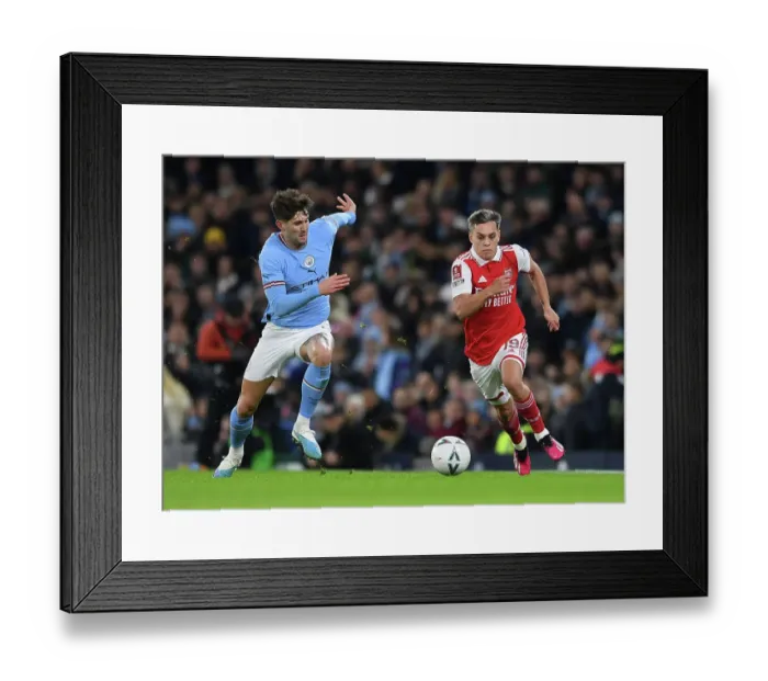 Framed Print : FA Cup Showdown: Trossard vs Stones at Etihad Stadium (2022-23) - Arsenal vs Manchester City Framed Print : FA Cup Showdown: Trossard vs Stones at Etihad Stadium (2022-23) - Arsenal vs Manchester City