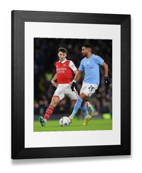 Framed Print : Arsenal's Kieran Tierney Chases Down Riyad Mahrez in FA Cup Battle Framed Print : Arsenal's Kieran Tierney Chases Down Riyad Mahrez in FA Cup Battle