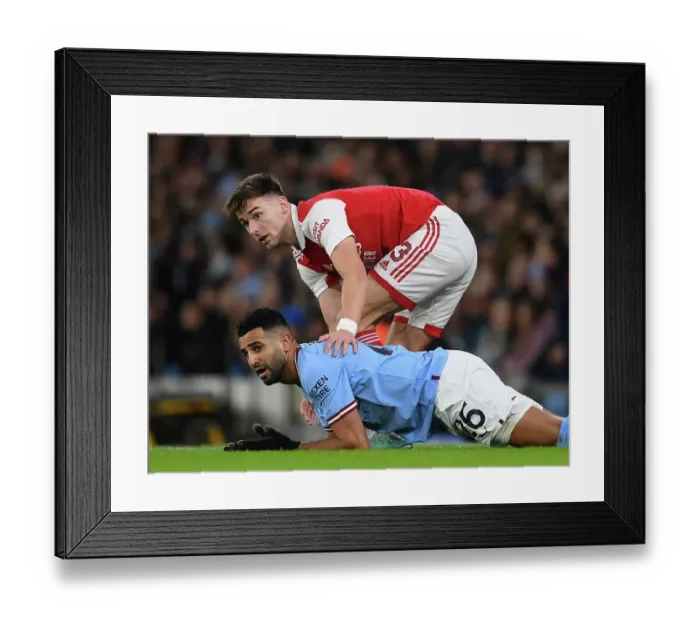 Framed Print : Clash of Titans: Kieran Tierney vs. Riyad Mahrez - Manchester City vs. Arsenal, Emirates FA Cup Fourth Round Framed Print : Clash of Titans: Kieran Tierney vs. Riyad Mahrez - Manchester City vs. Arsenal, Emirates FA Cup Fourth Round