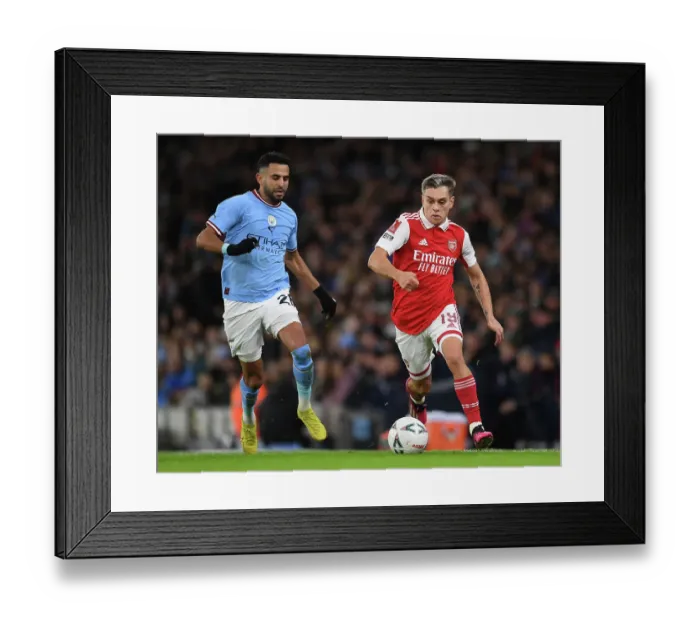 Framed Print : Clash of Titans: Trossard vs Mahrez - Manchester City vs Arsenal, FA Cup Fourth Round