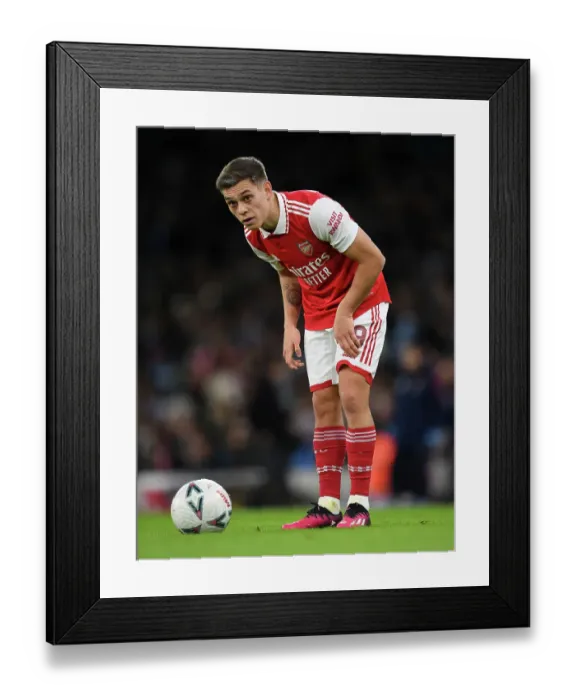 Framed Print : Arsenal's Trossard Faces Manchester City in Emirates FA Cup Clash