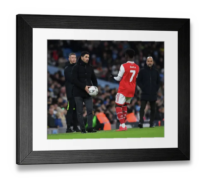 Framed Print : Arsenal's Mikel Arteta and Bukayo Saka Face Manchester City in Emirates FA Cup Clash Framed Print : Arsenal's Mikel Arteta and Bukayo Saka Face Manchester City in Emirates FA Cup Clash