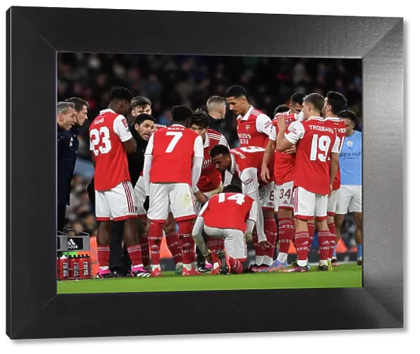 Arsenal Boss Mikel Arteta Directs Team at Etihad Stadium During FA Cup Showdown