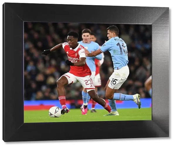Arsenal's Albert Sambi Lokonga Faces Off Against Rodrigo in Manchester City vs Arsenal FA Cup Clash (2022-23)