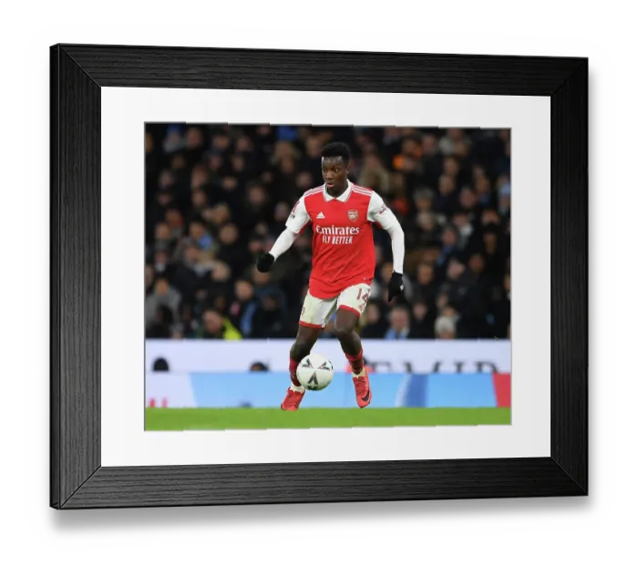Framed Print : Arsenal's Eddie Nketiah Faces Manchester City in FA Cup Fourth Round