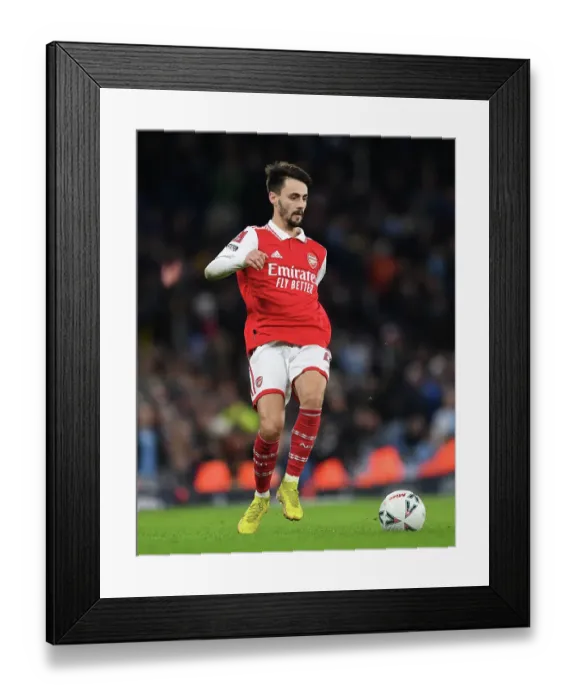 Framed Print : Fabio Vieira's Brilliant Display: Arsenal Springs FA Cup Upset Against Manchester City