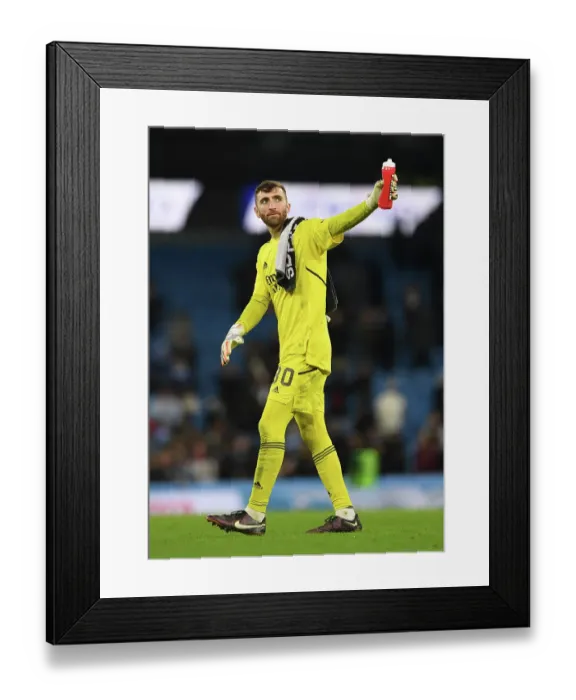 Framed Print : Arsenal's Matt Turner Celebrates FA Cup Fourth Round Exit at Manchester City