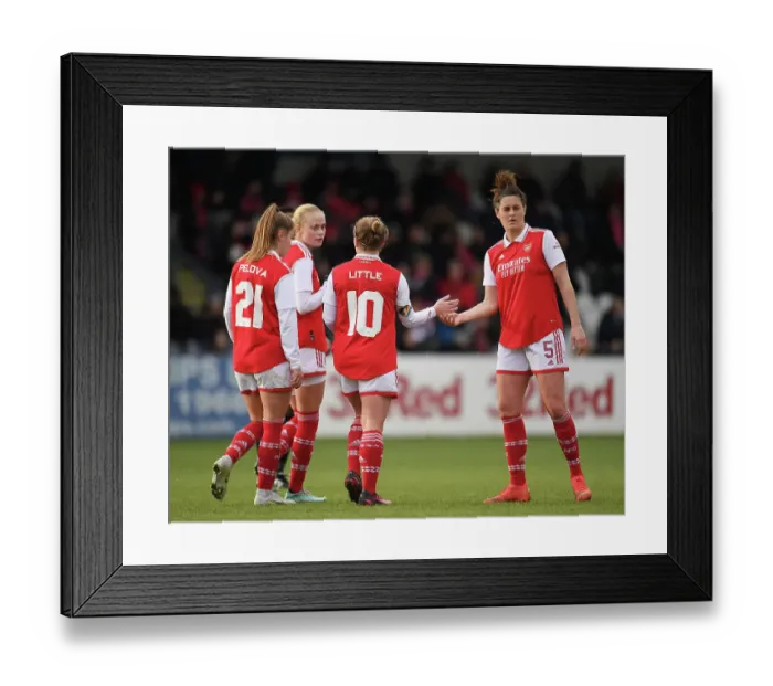 Framed Print : Arsenal Women Triumph Over Leeds in FA Cup: Kim Little Scores Dramatic Hat-Trick