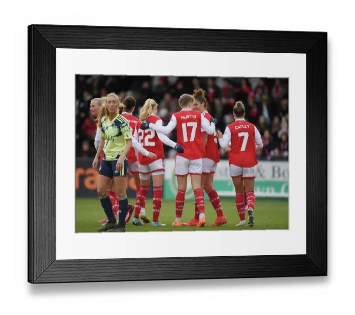 Framed Print : Arsenal Women's FA Cup Victory: Lina Hurtig Scores Fourth Goal Against Leeds
